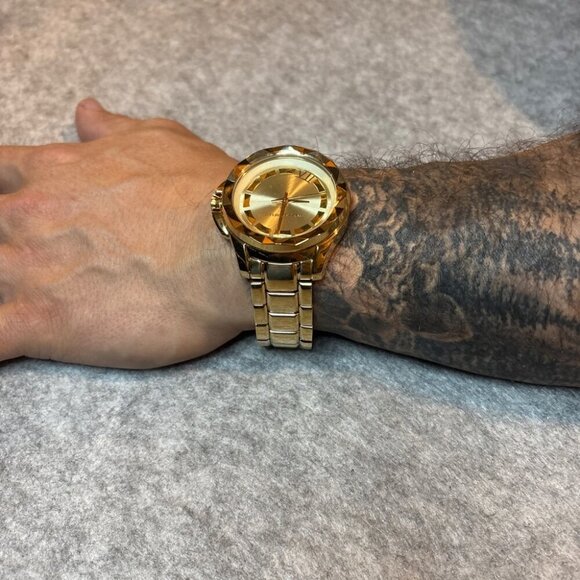 ✨ NWOT - Karl Lagerfeld Karl7 Yellow Gold-Tone 44mm Men’s Watch (Model KL1019) ✨ - Picture 5 of 12